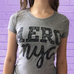 Aeropostale NYC Lace Logo T shirt